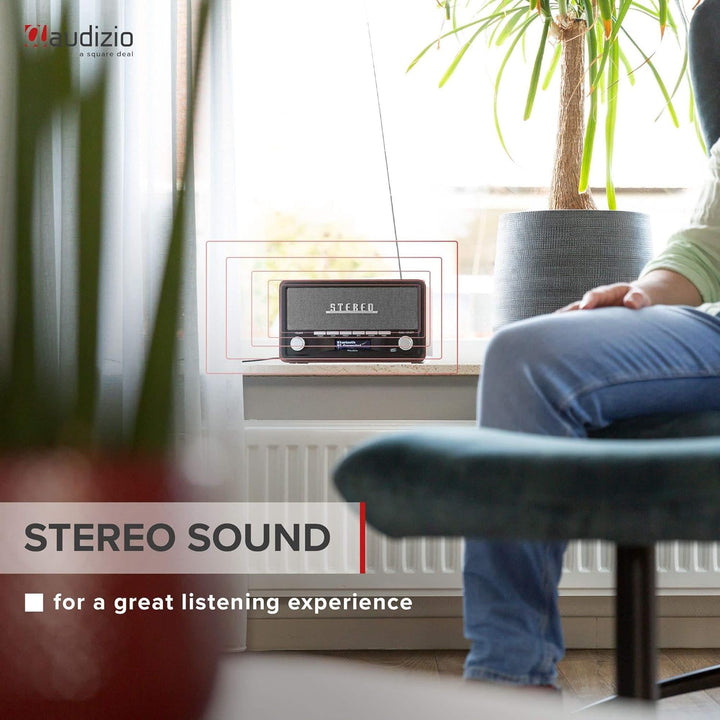 Audizio Foggia, Retro Radio, DAB Plus Radio, Bluetooth, Alarmfunktion, Radiowecker, Nostalgie Radio,