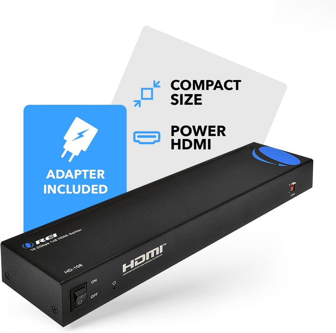 OREI HD Anschlüsse HDMI Powered Splitter/Extender für Full HD HDMI Splitter 1x8 HDMI Splitter 1x8 HD