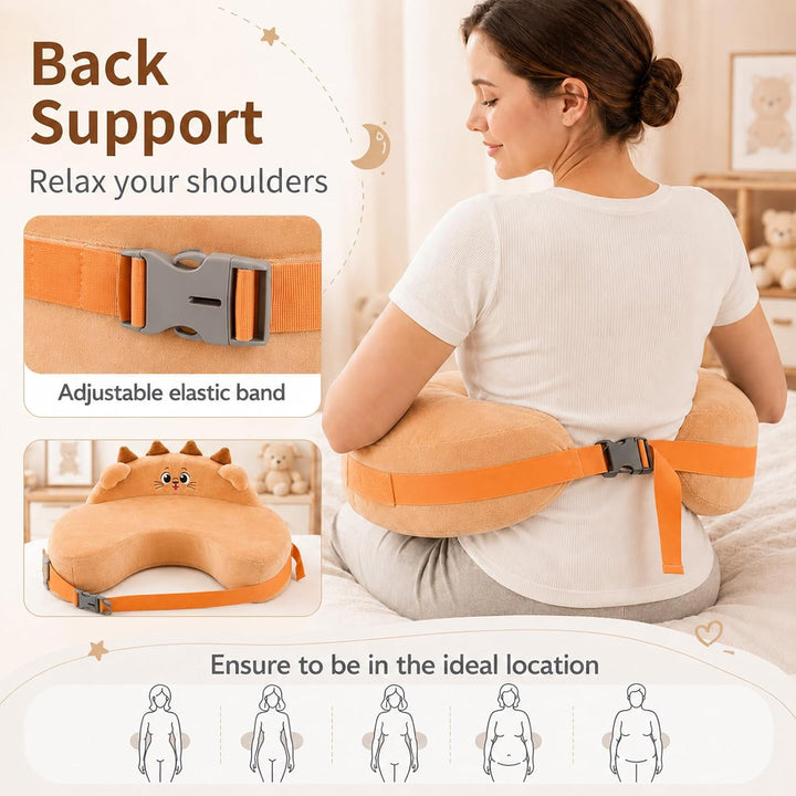 Ergonomic Stillkissen Klein mit Sicherheitsumrandung Memory Foam Baby Nursing Pillow – Verstellbarer