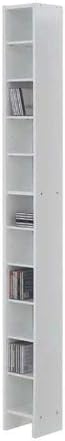 FMD Möbel, 210-002 Hallo 2, CD/DVD Regal, elaminharz beschichtete spanmplatte, weiss, masse 18, 9 x