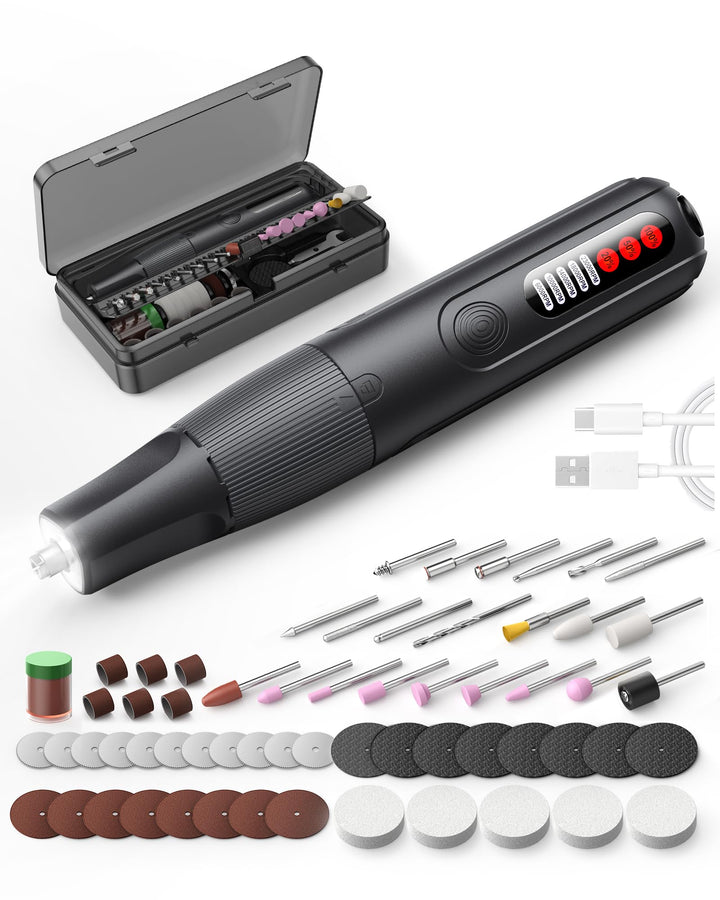 ZoCCee Multifunktionswerkzeug Akku, 8V mini Rotationswerkzeug, 5 Variable Drehzahl, LED-Licht, Werkz