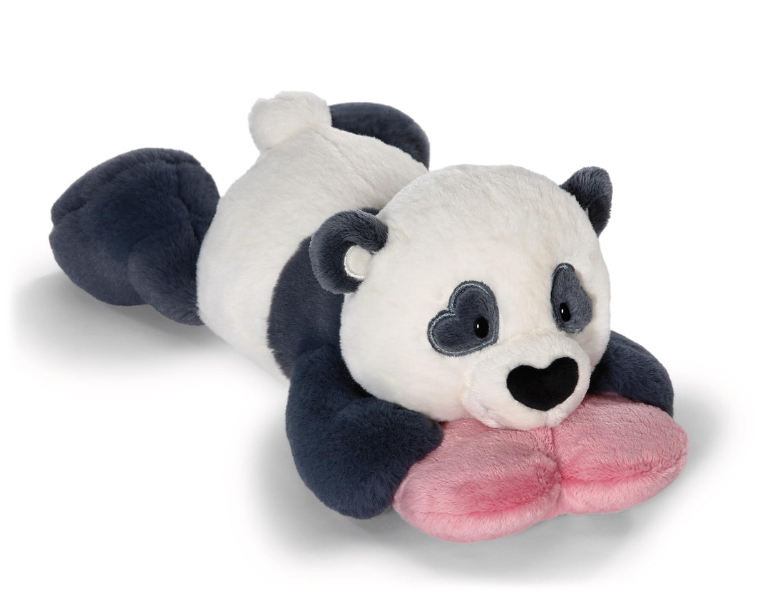 NICI Kuscheltier Love Panda mit Herz 20cm - schwarz - Weiches Plüschtier – niedliches Stofftier zum
