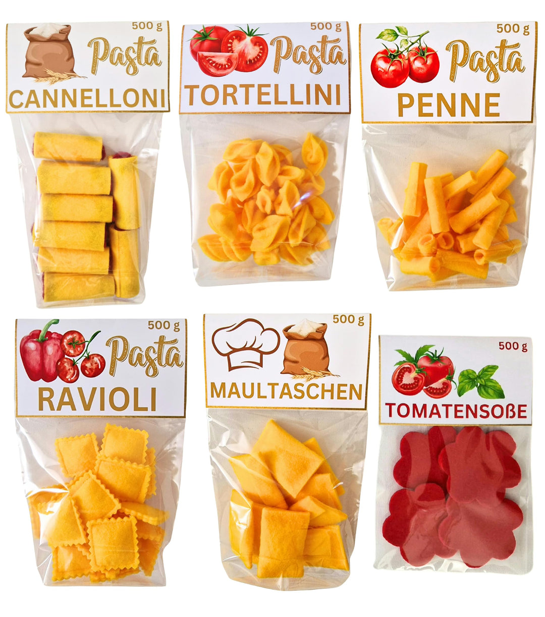 SET Filz Kinderküche Nudeln Handgemacht Filz Pasta Filz Lebensmittel Spielzeug Lebensmittel Zubehör