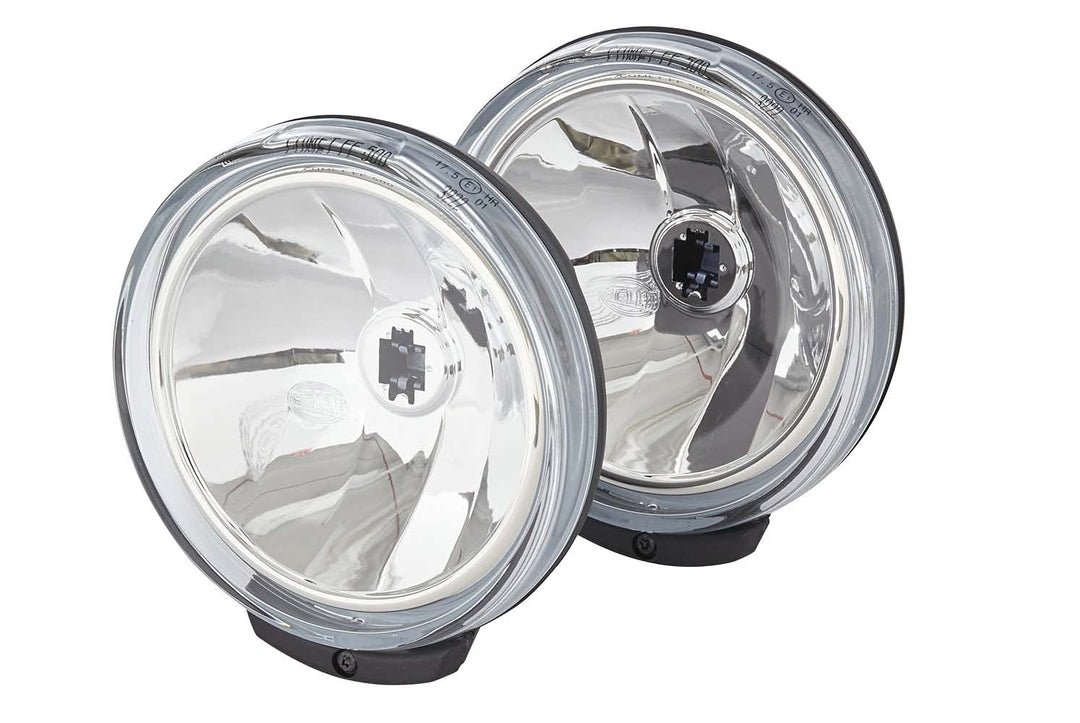 HELLA - FF/Halogen-Fernscheinwerfersatz - Comet FF 500 - 12V - rund - Anbau - glasklare Streuscheibe