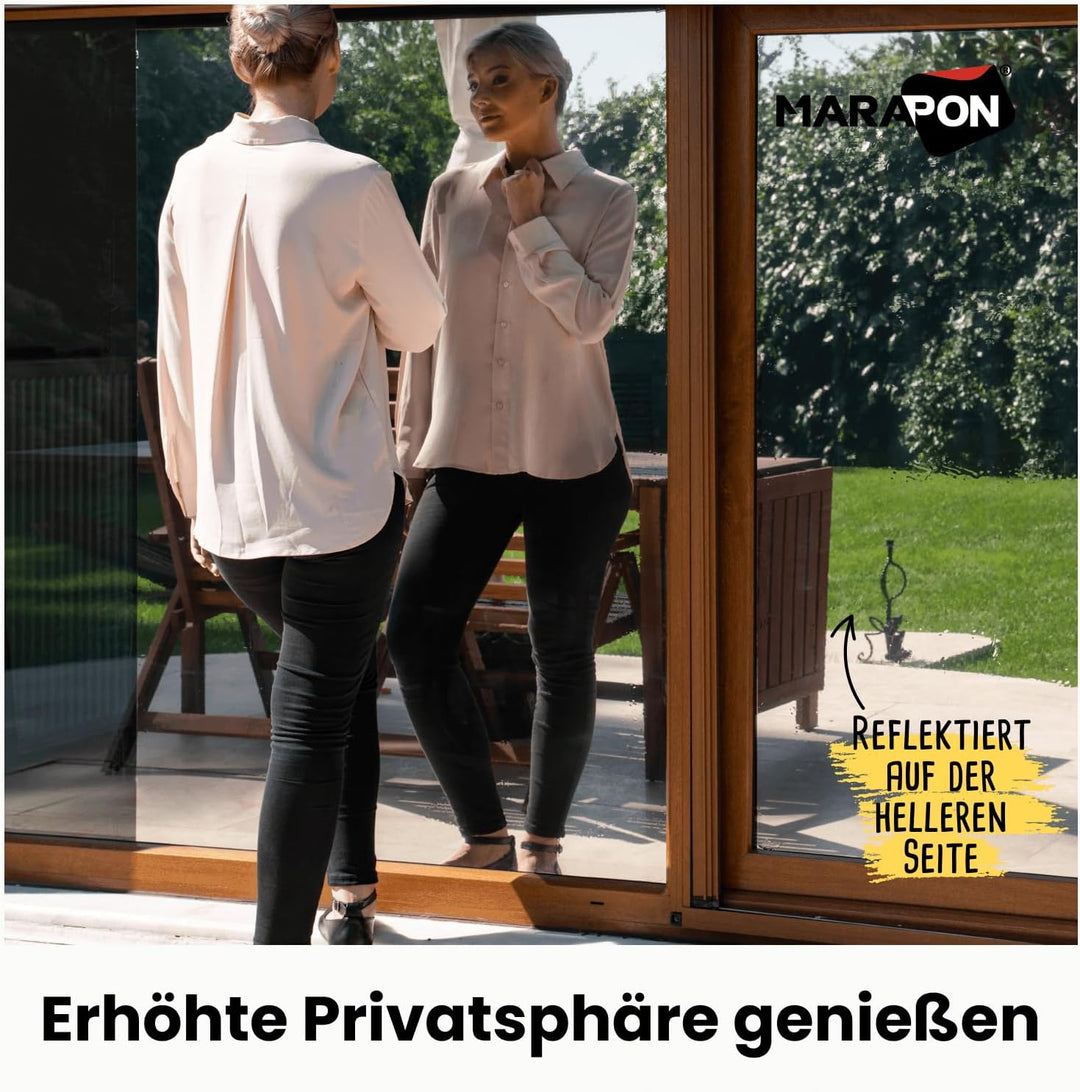MARAPON® Sonnenschutzfolie Fenster innen [44.5x200 cm] Fensterfolie Sonnenschutz von innen durchsich