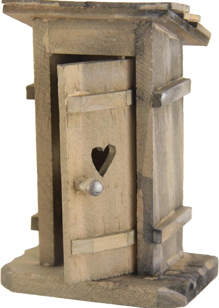 FADEDA Toilettenhäuschen Natur/Höhe:13 cm/handbemalt/detailgetreue Krippen Figuren - Weihnachten Tis