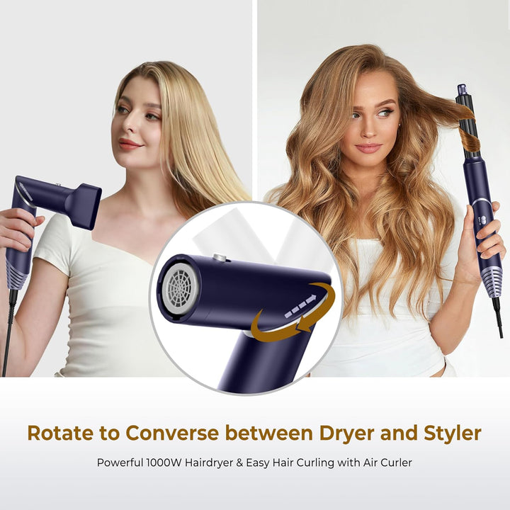 UKLISS Airstyler 5 in 1 Hairstyler Ionen Haartrockner Luft-Lockenstab 1000W Föhn 5 in 1 Airbrush Set