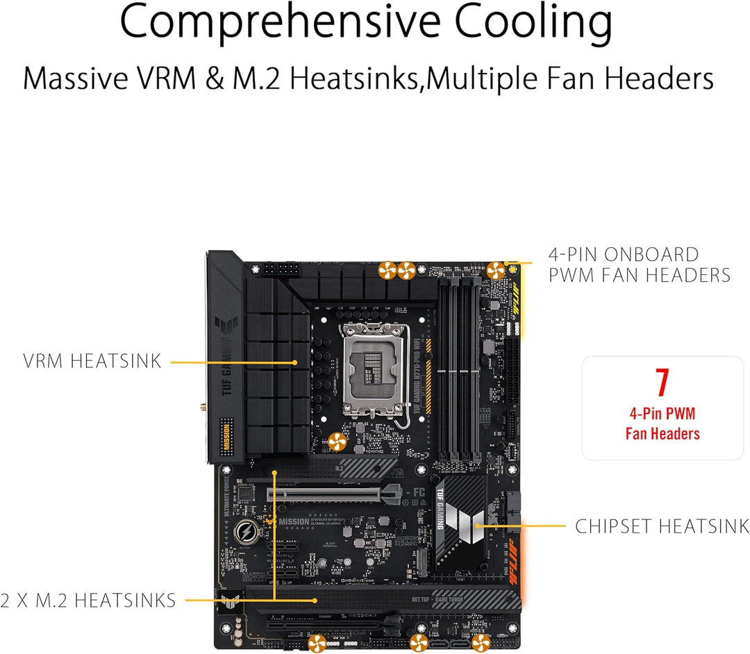 ASUS TUF GAMING H770-PRO WIFI Mainboard Sockel Intel LGA 1700 (Intel H770, ATX, PCIe 5.0, DDR5-Speic