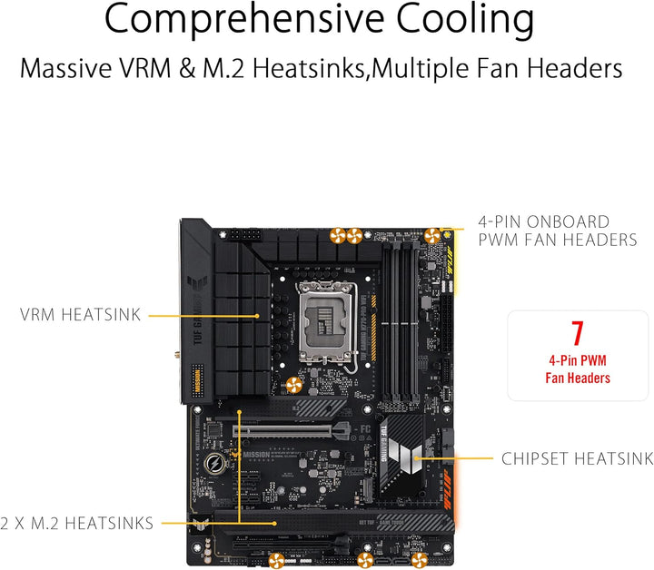 ASUS TUF GAMING H770-PRO WIFI Mainboard Sockel Intel LGA 1700 (Intel H770, ATX, PCIe 5.0, DDR5-Speic