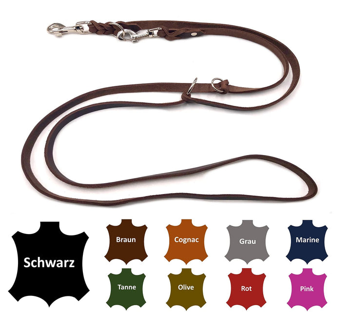 Hundeleine Fettleder kleine Hunde/grosse Hunde 2m / 2,40m / 2,80m / 3,50m / 5m Doppelleine verstellb