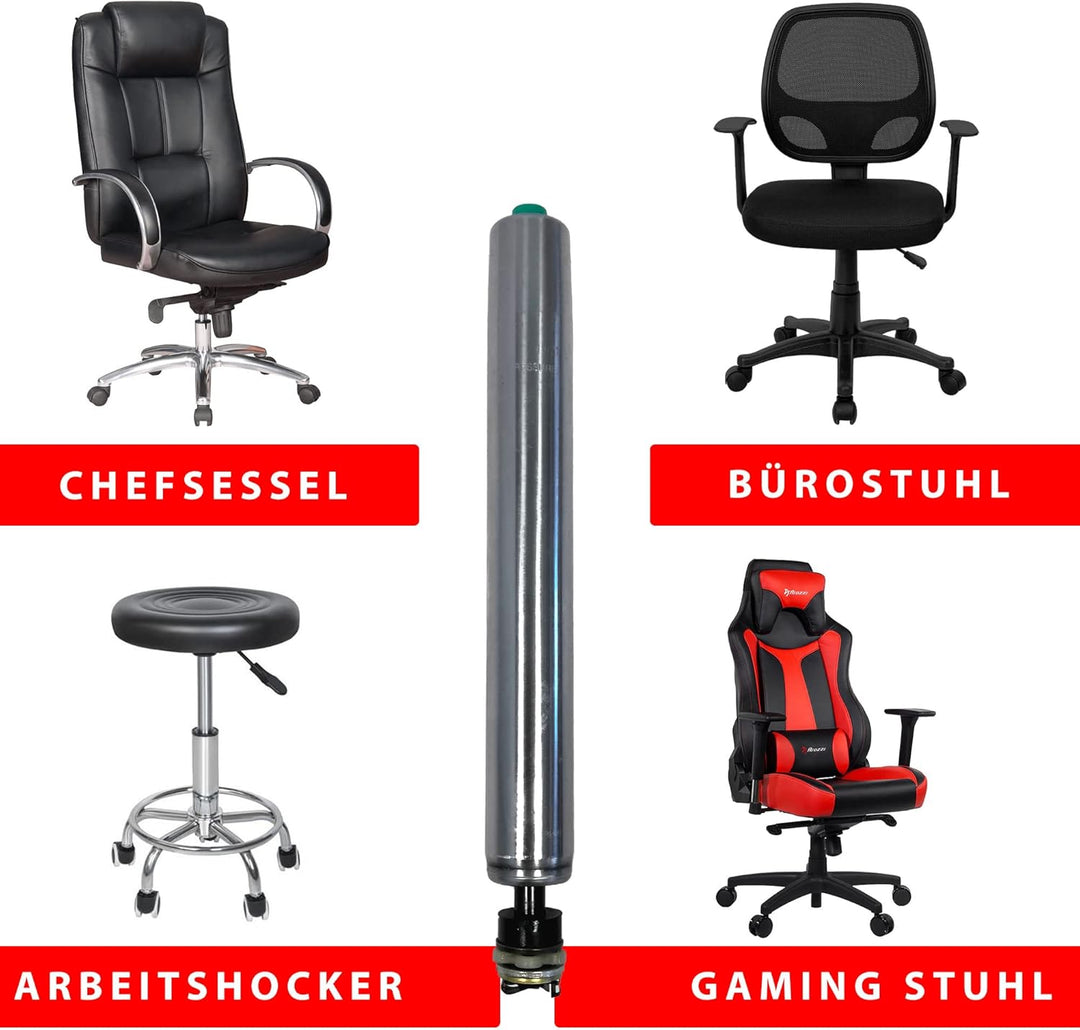 MYNEEED Gasdruckfeder Bürostuhl Ersatzteile Compact - Ersatz Gasfeder bis 200 kg für Drehstuhl Chefs