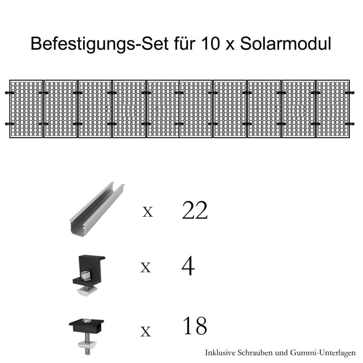 Solarpanel Halterung Kit und Zubehör Schwarz Eloxiert,Halterung für Solarmodule,Befestigungsschiene1