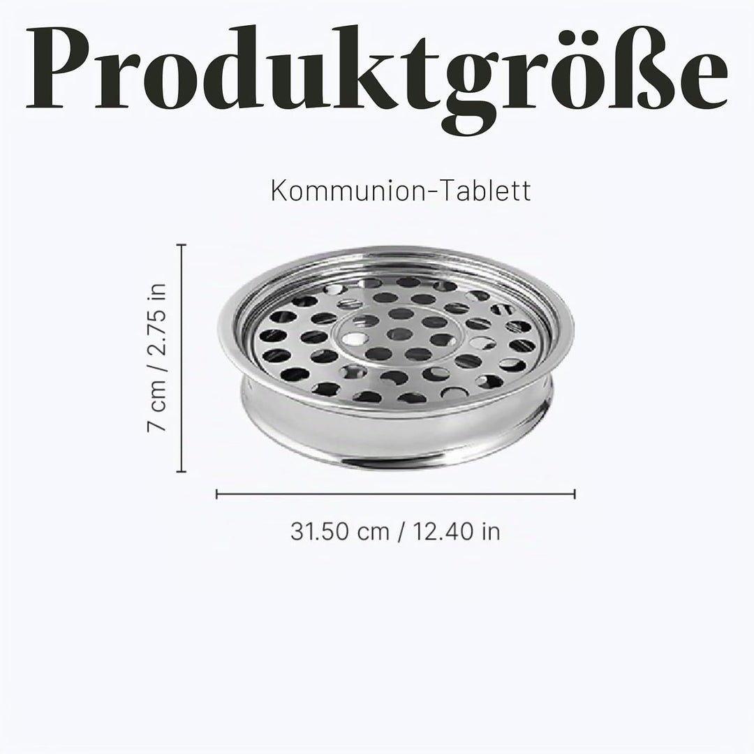 Communion Ware Serviertablett "A Holy Wine" – Edelstahl (Silber/Spiegel), Silber