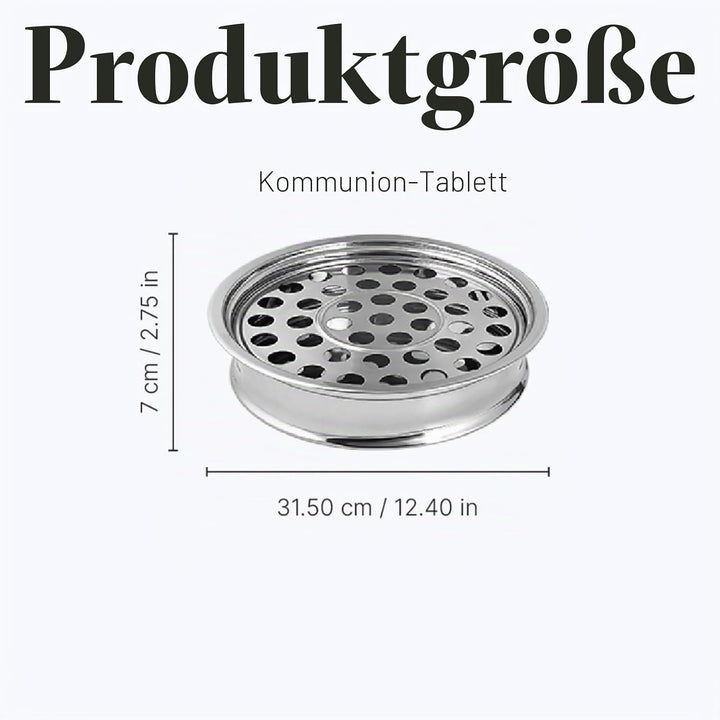 Communion Ware Serviertablett "A Holy Wine" – Edelstahl (Silber/Spiegel), Silber
