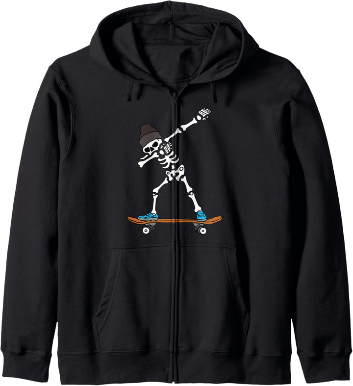 Dabbing Skelett SKATEBOARD T-Shirt Dab Skate Halloween Kapuzenjacke