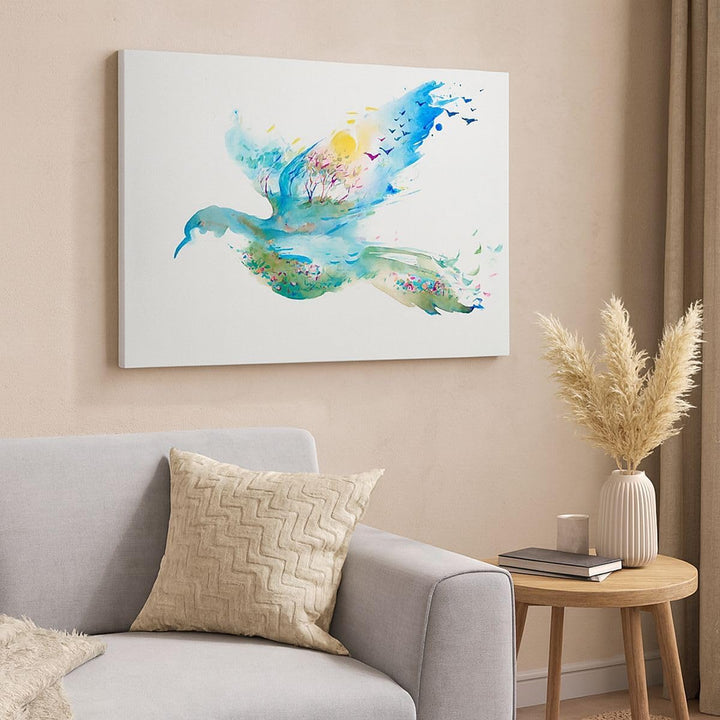 Bilder auf Leinwand Abstraktion Vogel Natur Bewegung Leinwandbild 70x50cm Wandbilder Dekoration Wohn