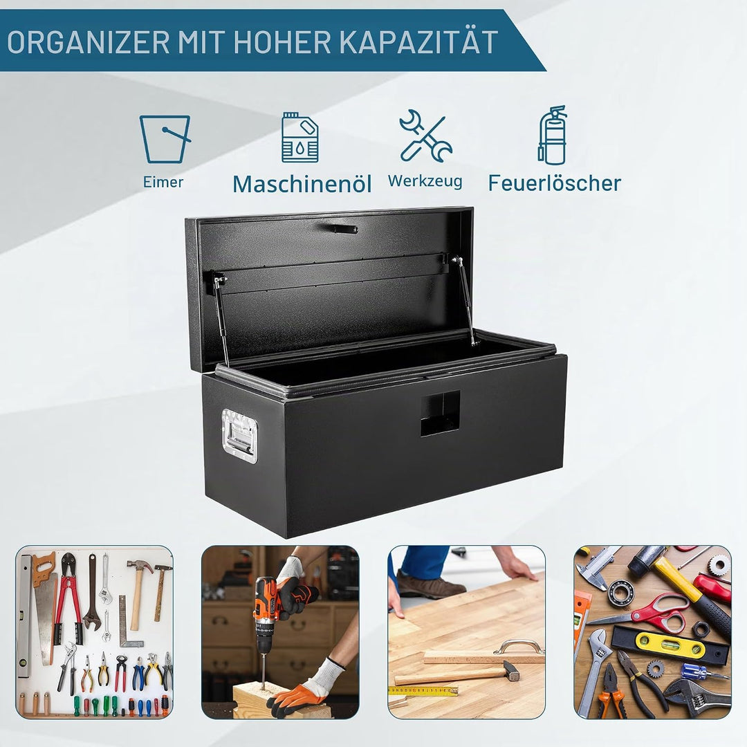 Stahl Werkzeugkasten Für Schwerlast Lkw Ladeflächen, Tür Mit Doppelseitigen Hydraulikstangen Für Anh