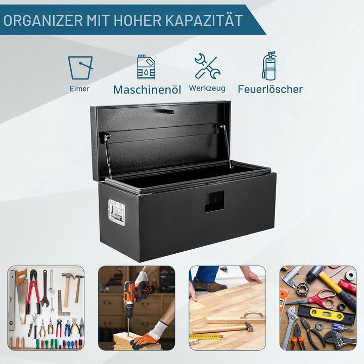 Stahl Werkzeugkasten Für Schwerlast Lkw Ladeflächen, Tür Mit Doppelseitigen Hydraulikstangen Für Anh