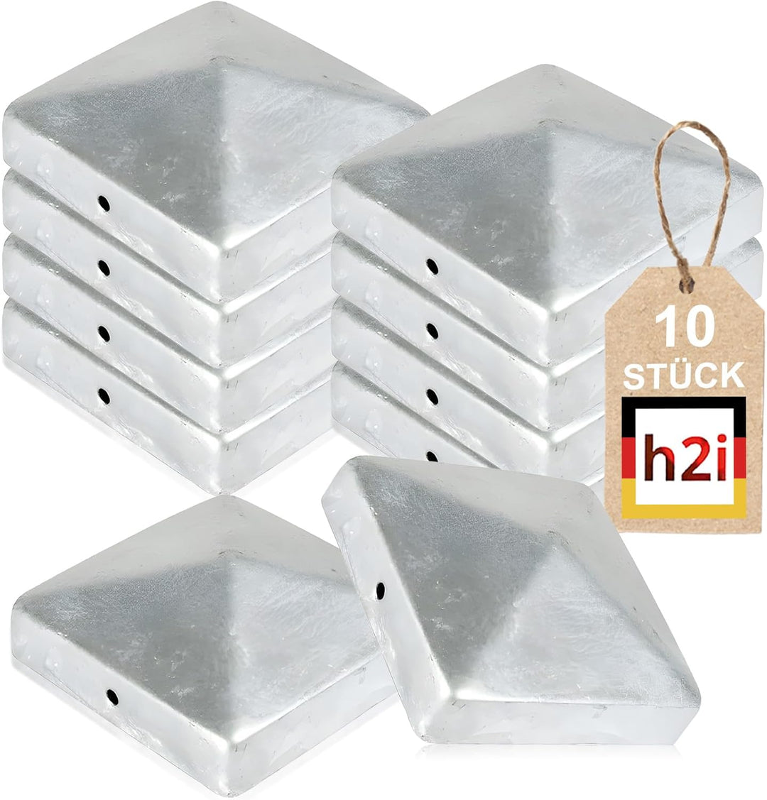 10 x h2i Pfostenkappen Zaunkappen Abdeckkappen verzinkt Grösse: 71 mm / 91 mm / 96 mm / 101 mm / 111