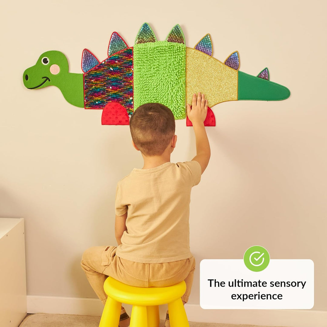 ODOXIA Sensorik-Wandpaneel für Kinder | Fühlen, Erleben & Lernen | Dinosaurier-Spielzeug für Sensori