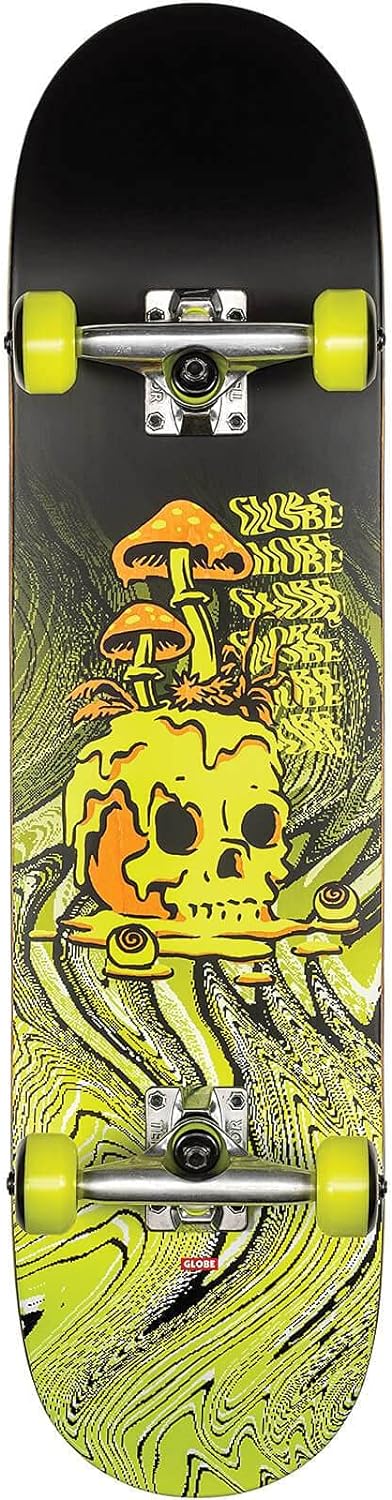 Globe G2 Where to Skateboard, Unisex, Erwachsene 8.25 Black/Toxic Yellow, 8.25 Black/Toxic Yellow