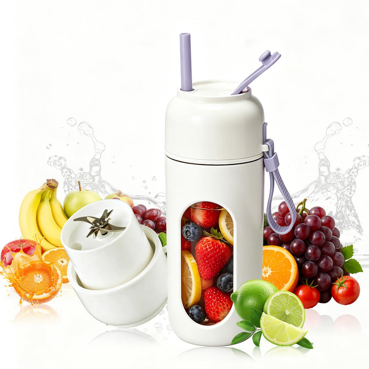 JTF Tragbarer Mixer mit 12 Edelstahl Klingen -340ml Mixer To Go,Kabellos &amp; Wiederaufladbar,Mini Mixe