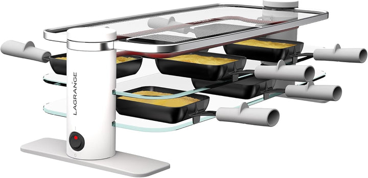 LAGRANGE Raclette-Gerät für 10 Personen, 1200 W, Glasplatten, abnehmbare obere Platte für einfache R