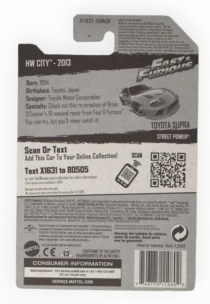2013 Hot Wheels Hw City Fast & Furious 5/250 - Toyota Supra