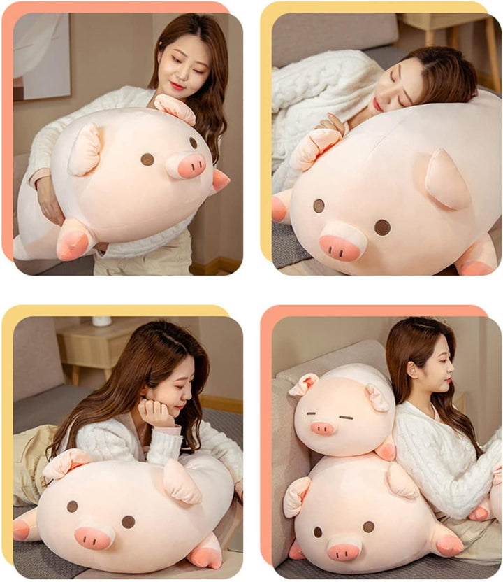 Kekeso Schwein Plüschtier Umarmungskissen Kuscheltier Plüschkissen Süsses (60cm/23.62inch, Big Eyes)