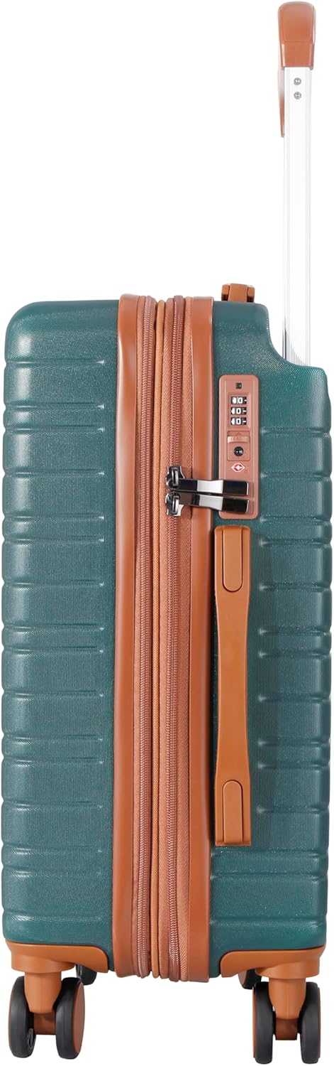 SESCO Reisekoffer Premium-Kofferset 3tlg. Koffer Trolleys Handgepäck Set, breiter Griff, TSA (grün/b