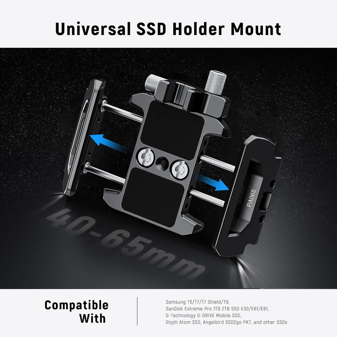 NEEWER SSD Halterung 40-65mm, Schnellverschluss, SSD Halter mit Kabelklemme, kompatibel mit SmallRig