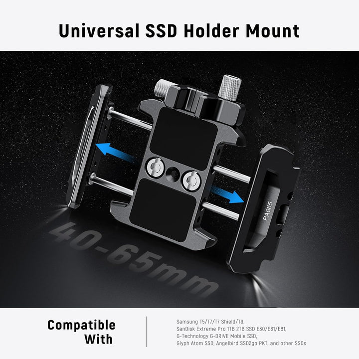 NEEWER SSD Halterung 40-65mm, Schnellverschluss, SSD Halter mit Kabelklemme, kompatibel mit SmallRig
