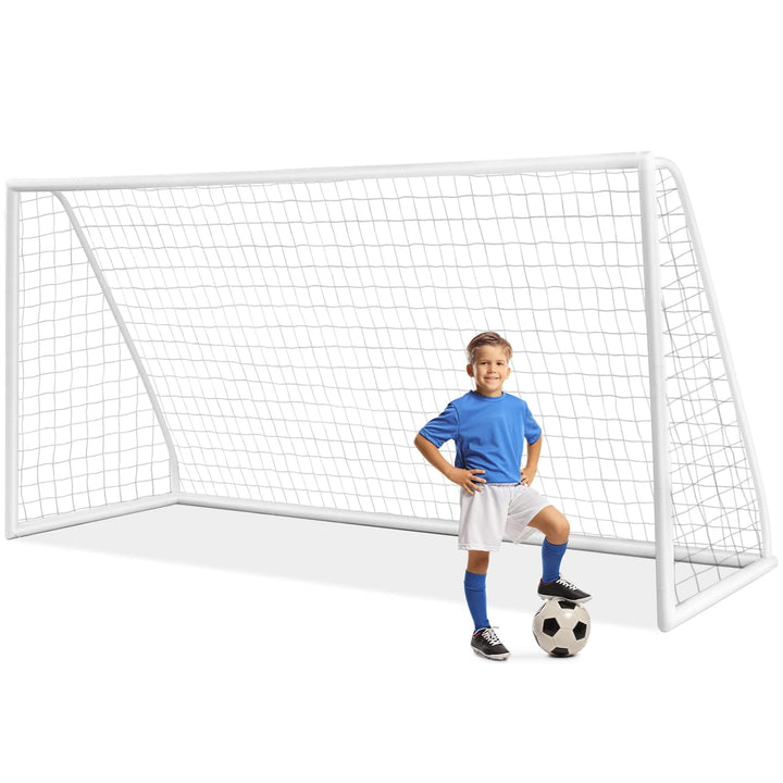 COSTWAY Fussballtor, Fussballtore Garten wetterfest, Fussballtor mit hochfestem Netz &amp; Metallrahmen