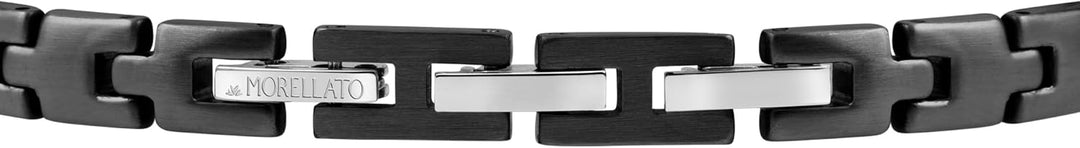 Morellato Herrenarmband, Motown Kollektion, aus Edelstahl, Schwarz PVD, Kristalle - SALS49