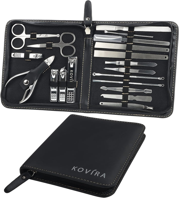 Maniküre-Pediküre-Set mit Nagelknipser (19-teilig) – Professionelles Maniküre-Set aus Edelstahl für
