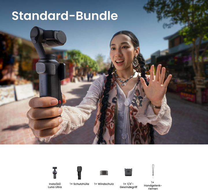 Insta360 Luna Ultra – 8K Vlogging-Kamera mit Zwei Leica Objektiven, 12× Zoom, 1"-Sensor, Abnehmbarer