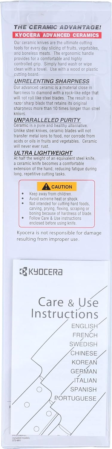 Kyocera GEN GREEN Keramik Schälmesser | Klinge 7,5 cm | ergonomisch geformter Griff | extrem scharfe