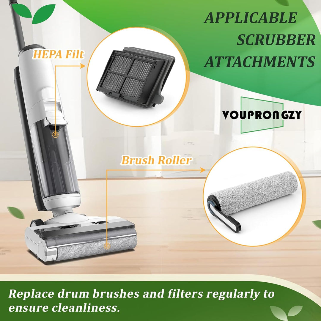 VOUPRONGZY 2 Bürstenrollen 4 Filter Ersatzteile für Tineco iFloor 5 Breeze Complete Nass Trockensaug