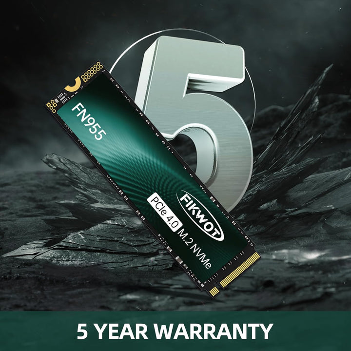 Fikwot FN955 1TB M.2 PCIe Gen4 Internes Solid State Drive mit Graphene Kühlaufkleber - Bis zu 7350 M
