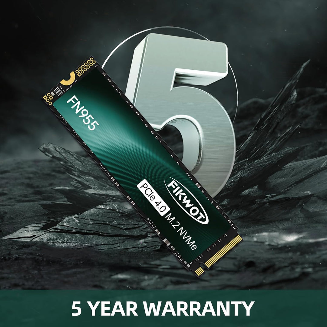 Fikwot FN955 4TB M.2 PCIe Gen4 Internes Solid State Drive mit Graphene Kühlaufkleber - Bis zu 7350 M