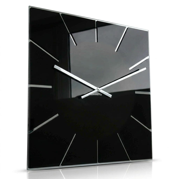 FLEXISTYLE Moderne grosse Wanduhr Exact 50cm, Acrylglas und Acrylspiegel, Stille, Wohnzimmer, Schlaf