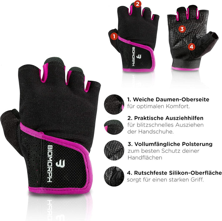 BIOMORPH Trainingshandschuhe für Damen und Herren | Fitness Handschuhe für Krafttraining, Bodybuildi