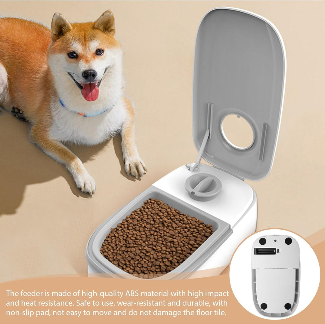 Automatischer Futterspender, Timer Futterautomat mit rutschfeste Matte Katze & Hund Futterautomat Ka