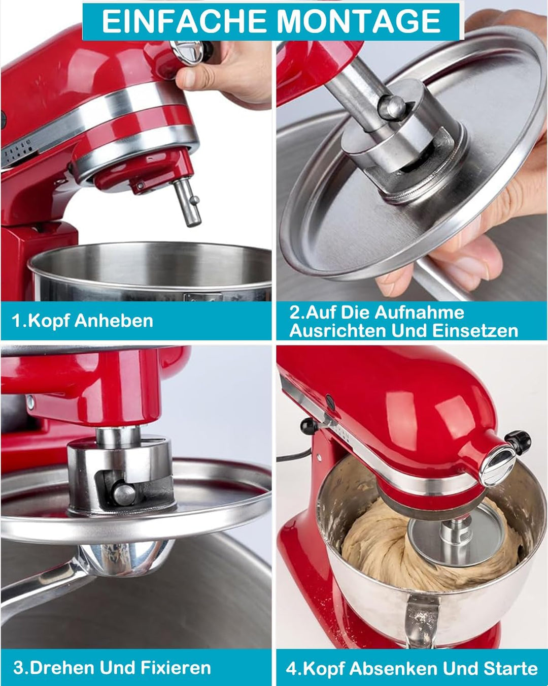Knethaken für Kitchenaid 4.5/5QT Edelstahl Knethaken