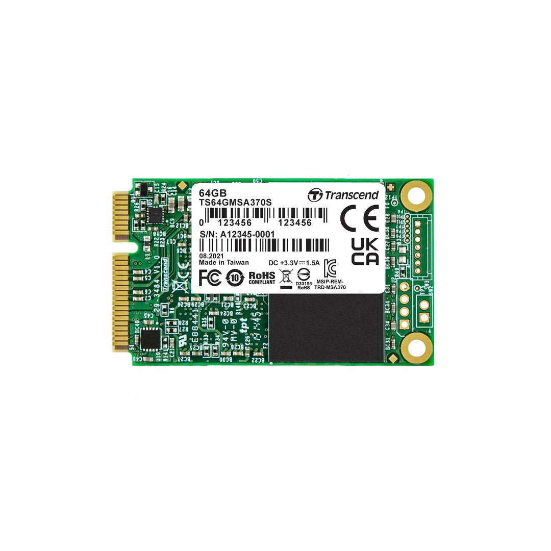 Transcend 64GB SATA III 6Gb/s MSA370S mSATA SSD 370S SSD TS64GMSA370S MLC 64GB, MLC 64GB
