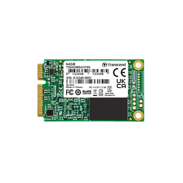 Transcend 64GB SATA III 6Gb/s MSA370S mSATA SSD 370S SSD TS64GMSA370S MLC 64GB, MLC 64GB