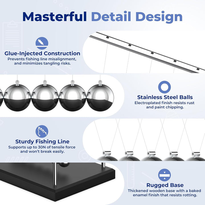 Theefun Newtons Wiege Balance Bälle Wissenschaft Physik Gadget Desktop Dekoration kinetische Bewegun