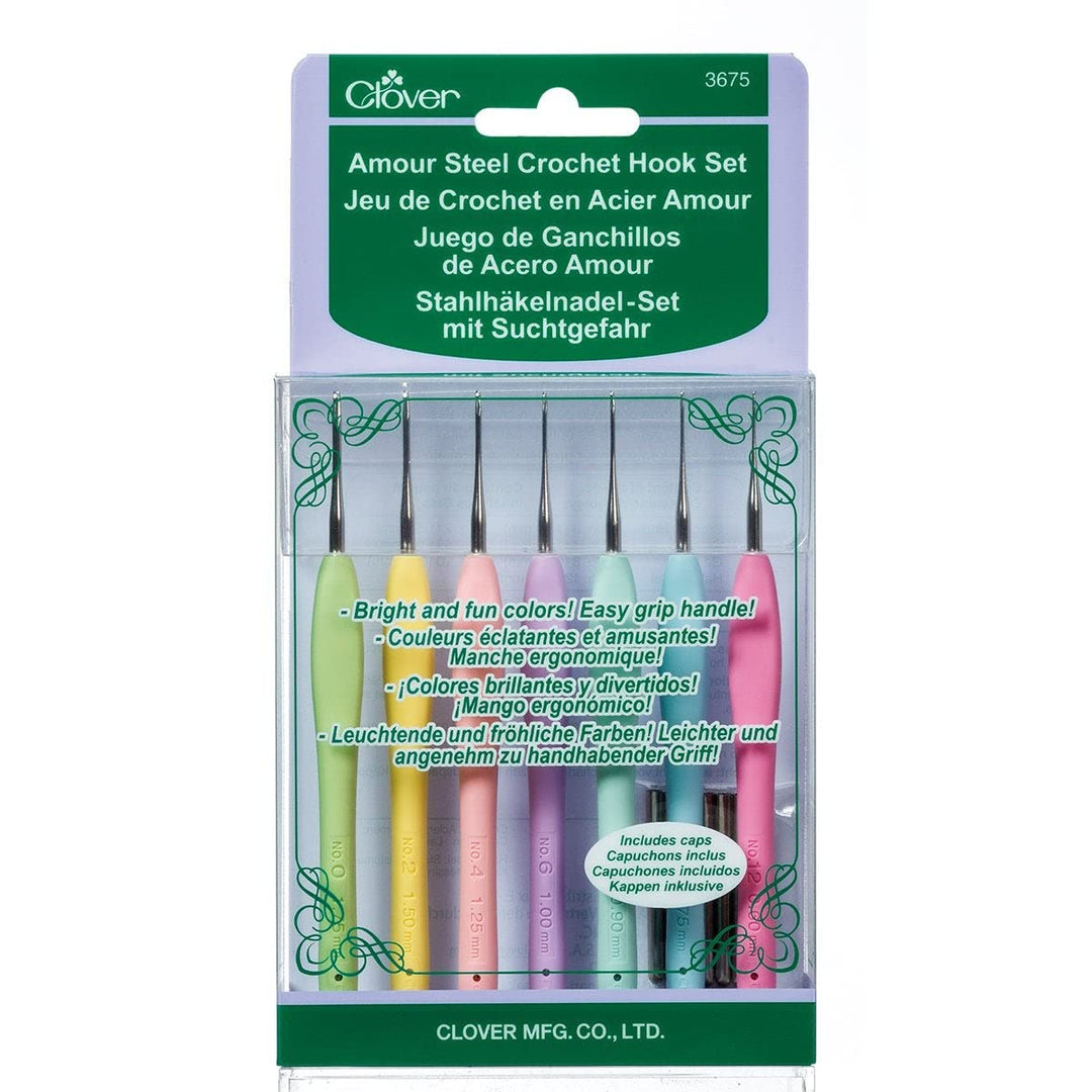 Clover CL3675 Haken Hook Set, Grün/Gelb/Violett, 1