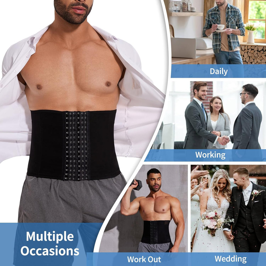 SLIMBELLE Herren Bauchweggürtel Fitnessgürtel Body Shaper Schwitzgürtel Taillenmieder Verstellbarer