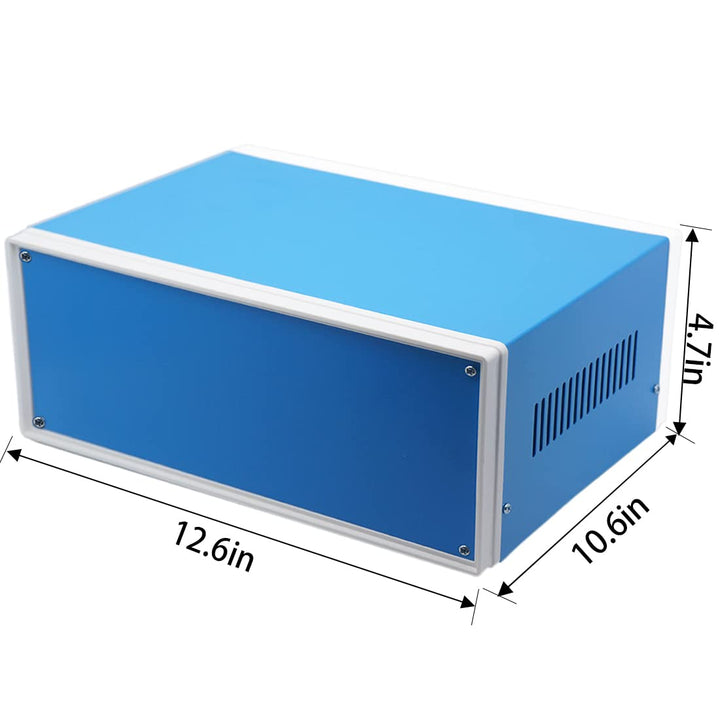 Zulkit Elektronisches Gehäuse, Metall, 320 x 268 x 120 mm, Blau 12.6" x 10.6" x 4.7", 12.6" x 10.6"